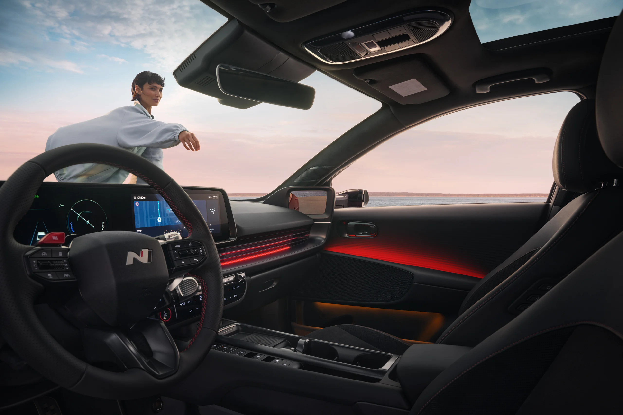 Stemningsbelysningen i Hyundai IONIQ 6