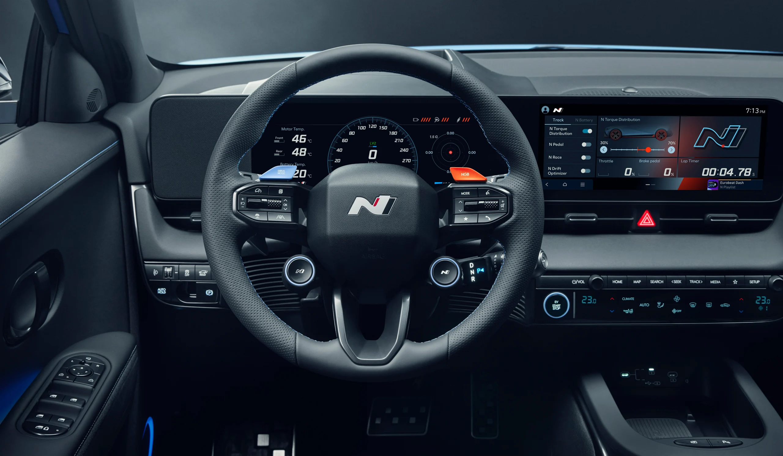 N-rattet og instrumentpanelet i Hyundai IONIQ 5 N