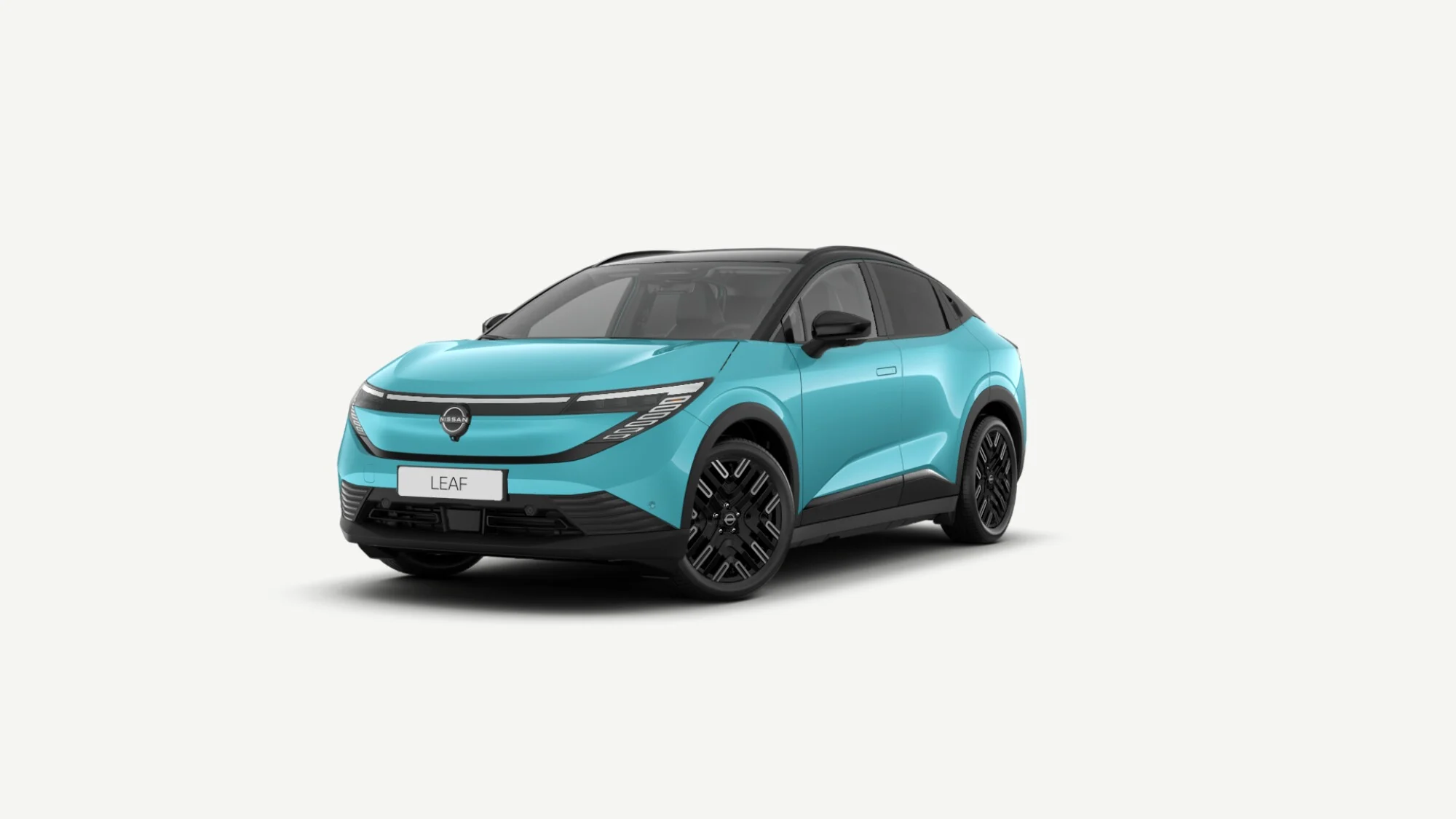 Nissan LEAF i Luminous Teal / svart tak