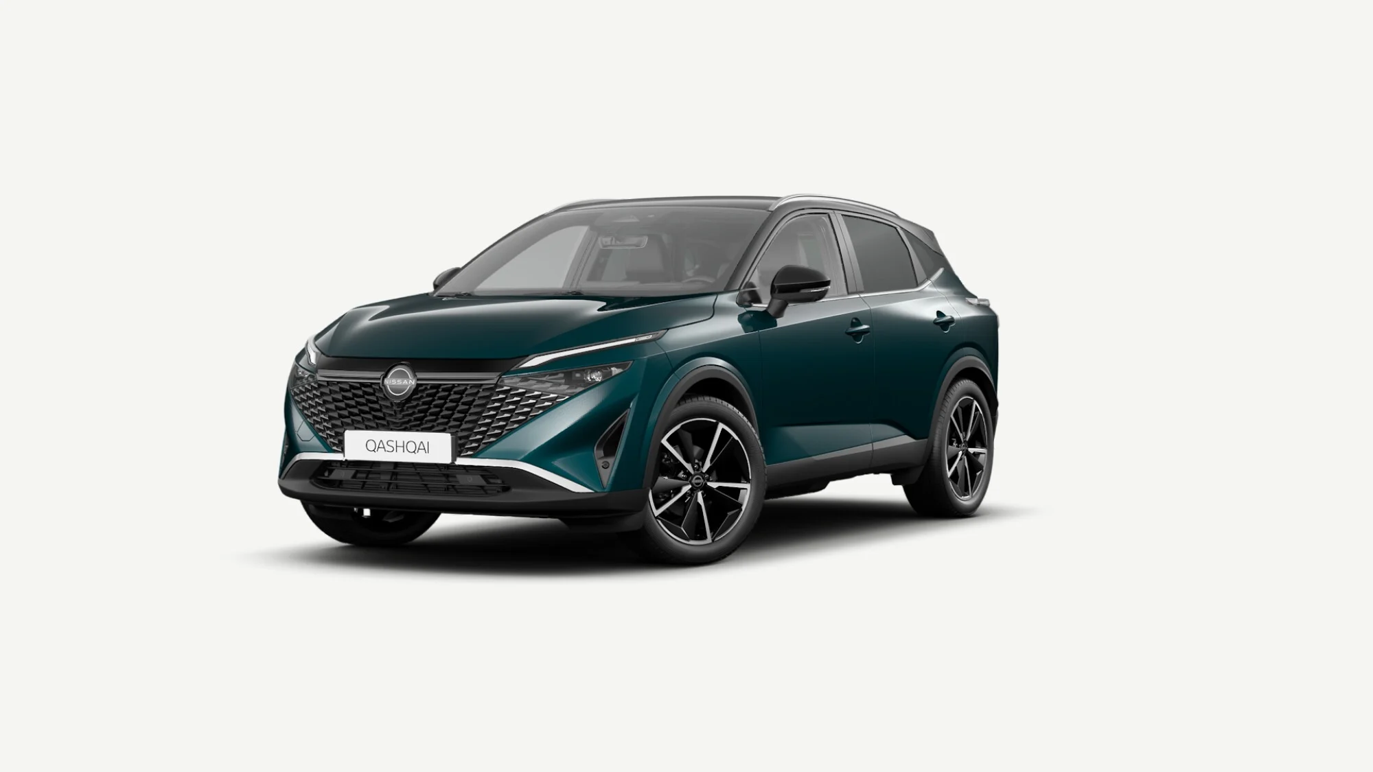 Nissan QASHQAI i Deep Ocean med svart tak